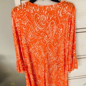 Women’s Orange & White Tunic Top Size 1x